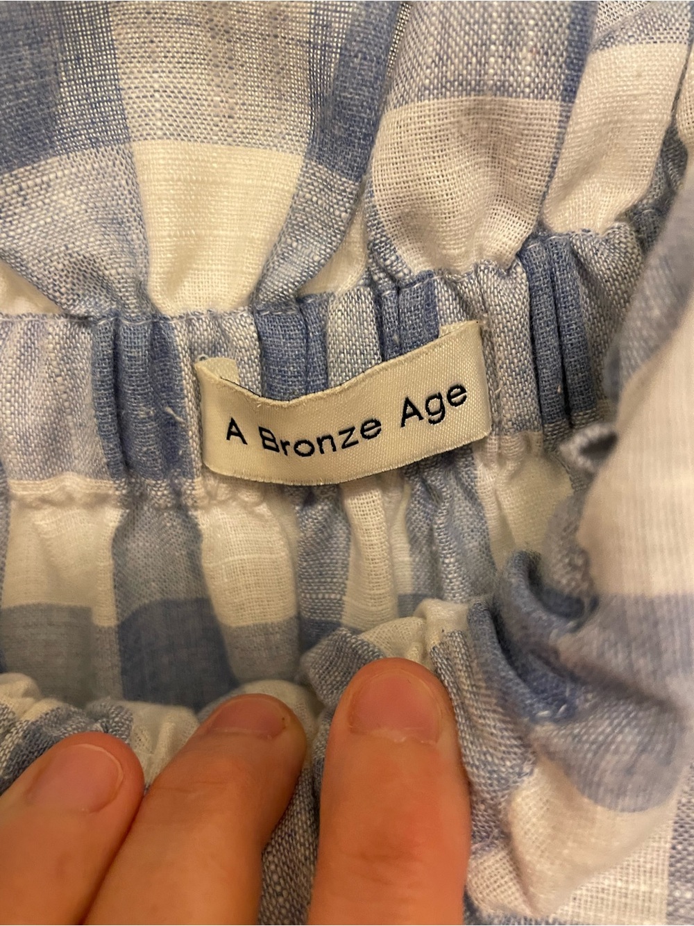 A Bronze Age blue and white gingham dress - Picture 3 of 6